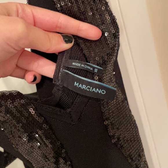 Black bandage mini dress with sequin straps from marciano (xs) - Picture 6 of 6